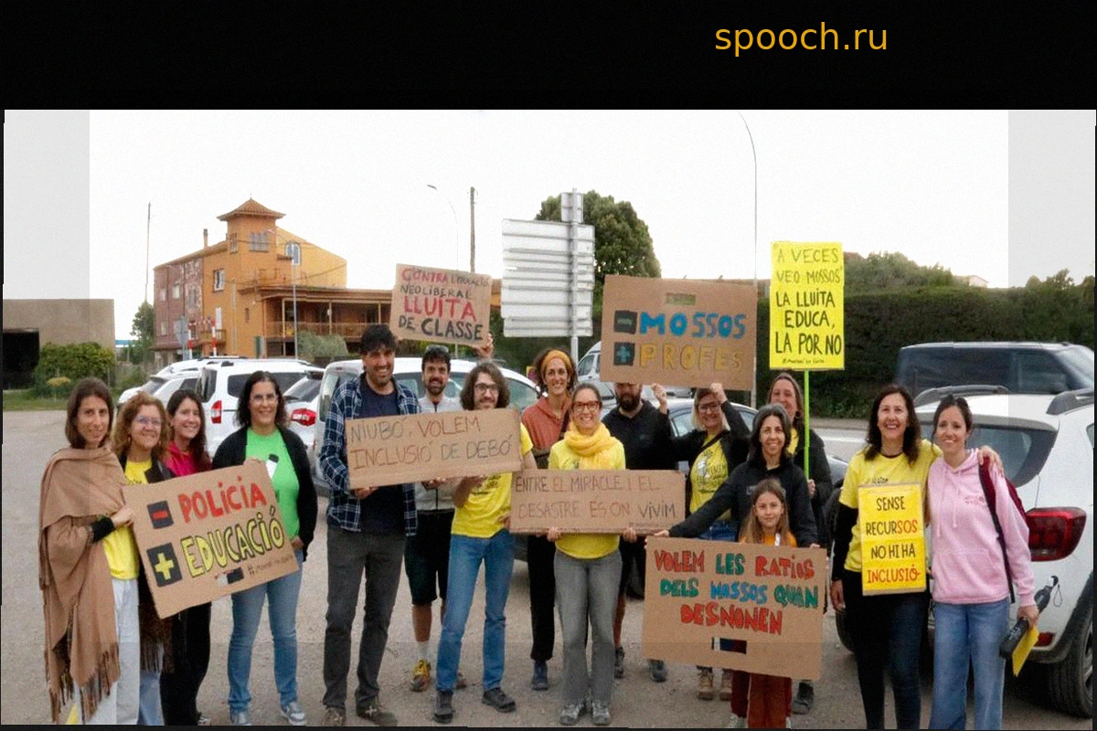Бастующие учителя организовали медленный автопробег из Вержеса в Жирону